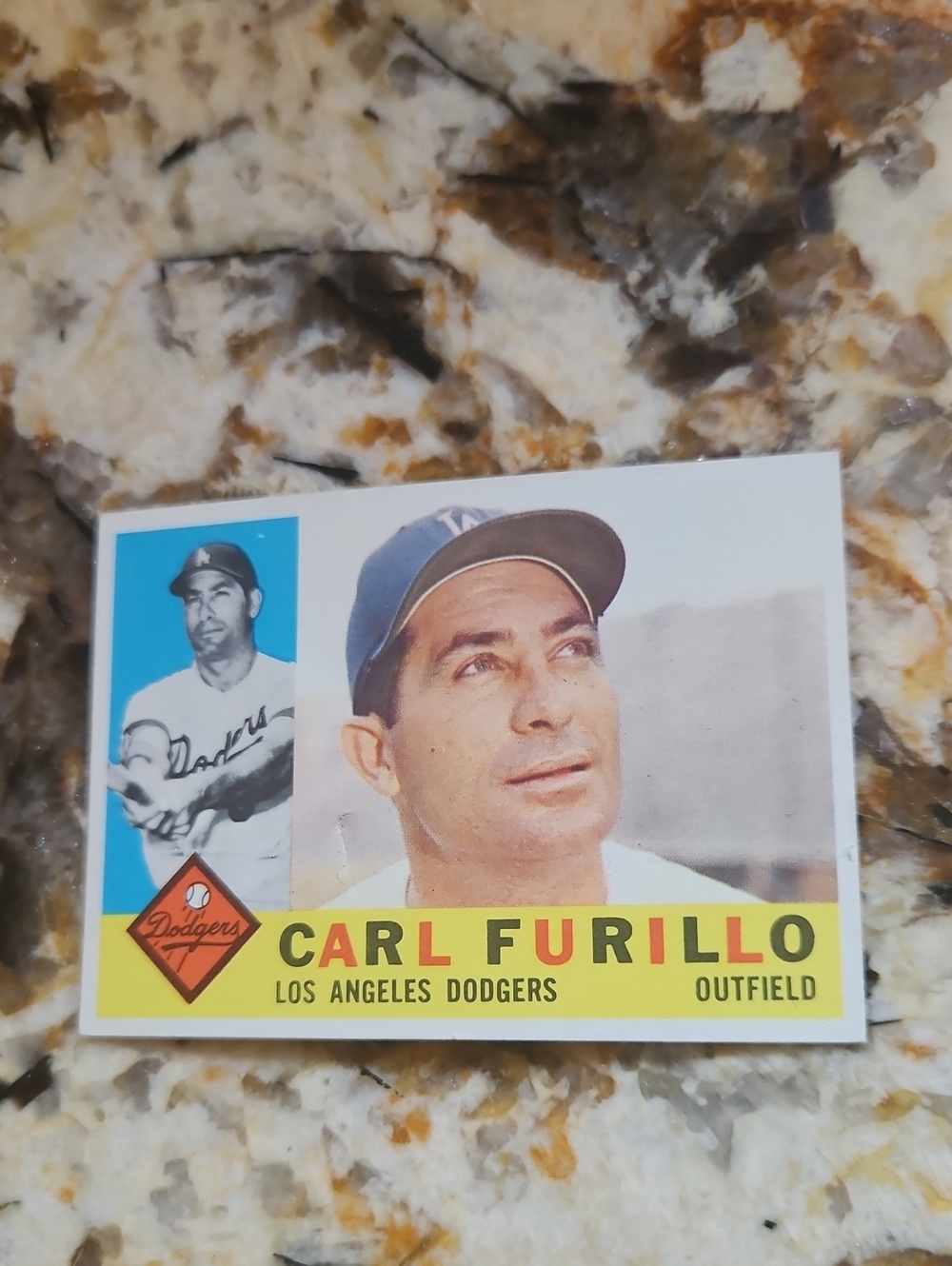 Topps Dodgers Baseball Card - Blue, Yellow, White